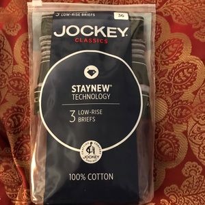 Men’s Jockey Low Rise Briefs Underwear 3 pack Size 36